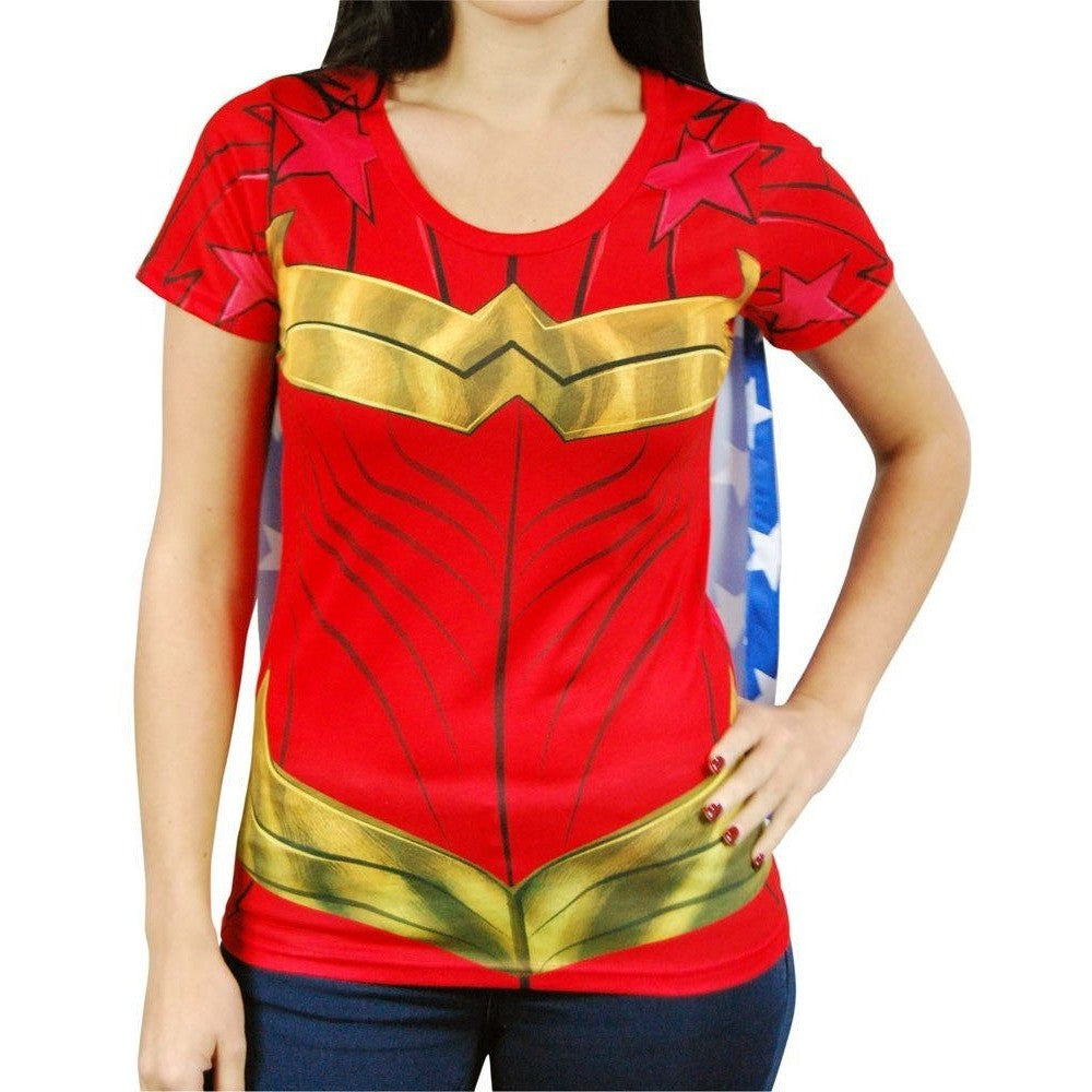 Wonder Woman Costume Shirt w/Cape