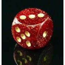 Ruby with Gold Glitter Polyhedral Die Set