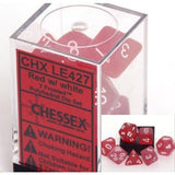 Red with White Frosted Polyhedral Die Set